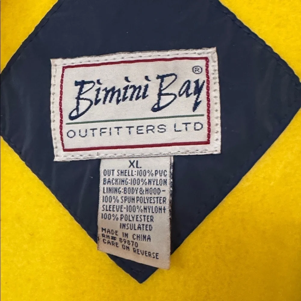 Bimini Bay outfitters Blue fishing Jacket Yellow fleece Interior hood men’s XL - Picture 2 of 10